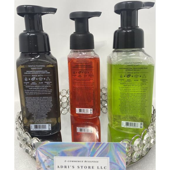 3 Bath Body Works Gentle Foaming Hand SOAP Candy Corn, Happy Hunting & Pumpkin - Picture 3 of 10